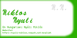 miklos nyuli business card