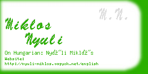 miklos nyuli business card